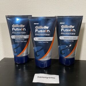 Gillette Fusion ProSeries Sensitive Face Wash 5oz Mens Discontinued x3